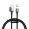 Cablu Date ?i Incarcare Baseus Zinc Magnetic USB Type C, 3A Fast Charge, Negru + Gri - 2 m