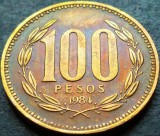Moneda exotica 100 PESOS - CHILE, anul 1984 * cod 5138 = excelenta, America Centrala si de Sud