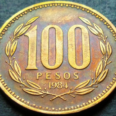 Moneda exotica 100 PESOS - CHILE, anul 1984 * cod 5138 = excelenta