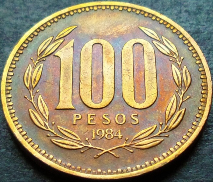 Moneda exotica 100 PESOS - CHILE, anul 1984 * cod 5138 = excelenta
