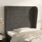 vidaXL Tăblie de pat cu aripioare gri &icirc;nchis 83x23x118/128 cm catifea 3118127