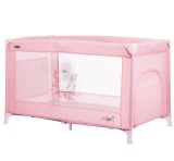 Patut Pliabil Bebe/Copii Roz, Saltea + Geanta Transport, 120x60cm, 0-15kg