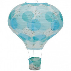 Lampion model aer cald balon 37 x 50 cm diverse culori Culoare Albastru-verde foto