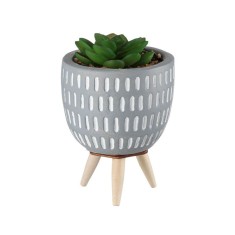 Ghiveci decorativ cu planta artificiala, Verde, 14 cm, ATU-085510