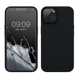 Husa pentru apple iphone 14 pro max flippy, liquid silicone, cu microfibra pe interior, protectie antisoc, negru