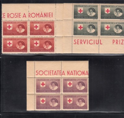 M2 TW F - 1946 - Crucea rosie Serv prizonieri razboi - hartie gri dant - bloc 4 foto