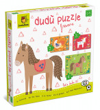 Puzzle educativ - Dudu Puzzle Frame: Animalele de la ferma | Ludattica