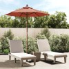 VidaXL Umbrelă de soare de grădină st&acirc;lp din lemn cărămiziu 196x231 cm 363164
