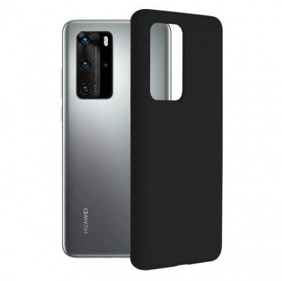 Husa pentru Huawei P40 Pro, Techsuit Soft Edge Silicone, Black foto
