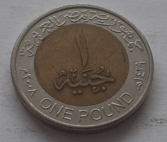 369. Moneda Egipt 1 pound 2008 foto
