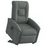 vidaXL Fotoliu rabatabil cu ridicare pe verticală, gri &icirc;nchis, textil