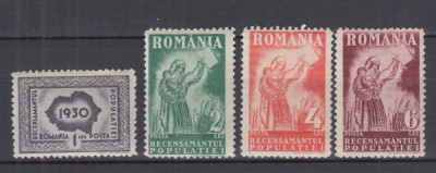 ROMANIA 1930 LP 85 RECENSAMANTUL POPULATIEI SERIE MNH foto