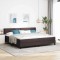 vidaXL Pat boxspring cu saltea cu saltea Maro &icirc;nchis 200 x 200 cm 3341128
