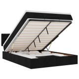 Cumpara ieftin Pat otoman cu saltea negru 140x200 cm stofa