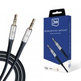 Cablu Audio 3.5mm - 3.5mm 3MK, 1m, Negru