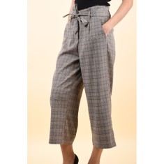 Pantaloni Vero Moda Coco Culotte Paperbag Grey/Brown/Rust foto