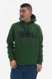 Cumpara ieftin Fjallraven hanorac de bumbac Logo Hoodie bărbați, culoarea verde, cu glugă, cu imprimeu F84144