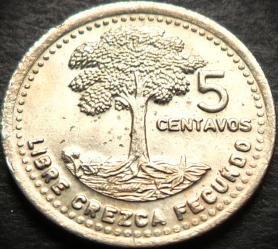 Moneda exotica 5 CENTAVOS - GUATEMALA, anul 1994 *cod 4405 = A.UNC foto