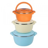 Set 3 Caserole Termice cu Capace Belly Colorate 2l, 4l, 6l DNC52010