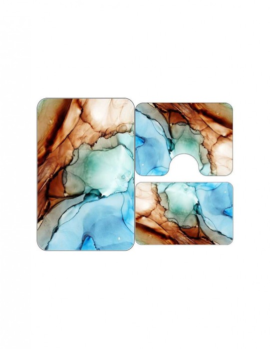 Set covorase baie model abstract marmura colorata