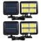 Set 2 becuri solare cu panou solar, iKlassQeer, 30 W, 120 LED COB, cu senzor de miscare si lumina, cablu 5 m, panou solar reglabil, rezistent la apa