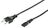 Cablu alimentare 1m Euro tata la 2 pini mama negru H03VVH2-F2G 0.75mm 2.5A 250V, Generic