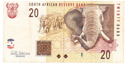 Africa de Sud 20 Rand 2009 P-129b Seria 0131695 foto