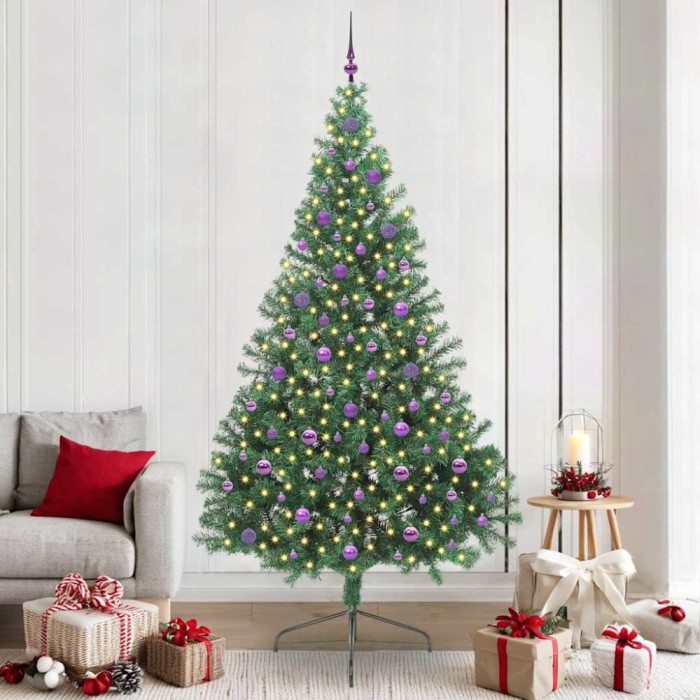 vidaXL Pom de Crăciun artificial pre-iluminat Verde 240 cm PVC 3397043
