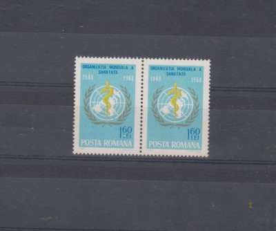 M1 TX5 5 - 1968 - A 20 a aniversare a infiintarii OMS - pereche de cate doua foto