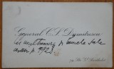 Carte de vizita General C. S. Dumitrescu, cu autograf, datata 1928