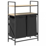 Cos de rufe 2 compartimente cu rafturi stejar sonoma, DKD Home Decor