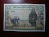 Bancnota Africa de Est Coasta de Fildes 500 Francs 1959