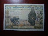 Bancnota Coasta de Fildes/Africa de Est 500 Francs 1959 - Numismatica