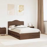 vidaXL Cadru de pat Stejar &icirc;nchis 120 x 200 cm Lemn Ingineresc 3413442