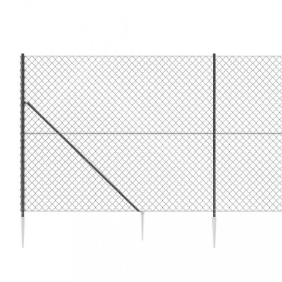 Gard plasa de sarma cu tarusi de fixare, antracit, 2x25 m GartenMobel Dekor foto