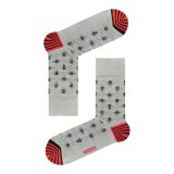 Șosete haioase cu model craniu, DiWaRi Happy 059 - Gri, 25 (40-41)
