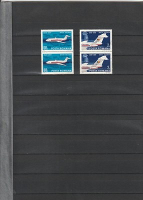 50 DE ANI DE AVIATIE CIVILA IN RO. ( LP 722 ) 1970 OBLITERATA PERECHE VERTICALA foto
