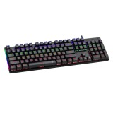 Tastatura gaming mecanica T-DAGGER Naxos T-TGK310, Iluminare rainbow, Negru