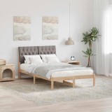 vidaXL Cadru de pat cu tăblie tapițată cu headboard Maro 120 x 190 cm 878837