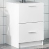 Dulap Chiuveta Baie Alb 40x37x59 cm vidaXL Lemn Prelucrat, Sertar si Compartiment Depozitare