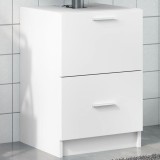 Dulap Chiuveta Baie Alb 40x37x59 cm vidaXL Lemn Prelucrat, Sertar si Compartiment Depozitare