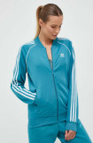 Cumpara ieftin Adidas Originals bluza femei, culoarea turcoaz, cu imprimeu