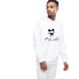 Hanorac Barbati Alb - f*ck off Mickey Mouse - M