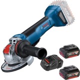 Bosch GWX 18V-10 P X-LOCK + 1600A00B8J - Polizor unghiular 125 mm + Set 2 acumulatori si incarcator Li-Ion 18 V 5 Ah