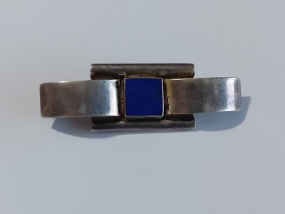 Brosa din argint cu lapis lazuli #1888 foto