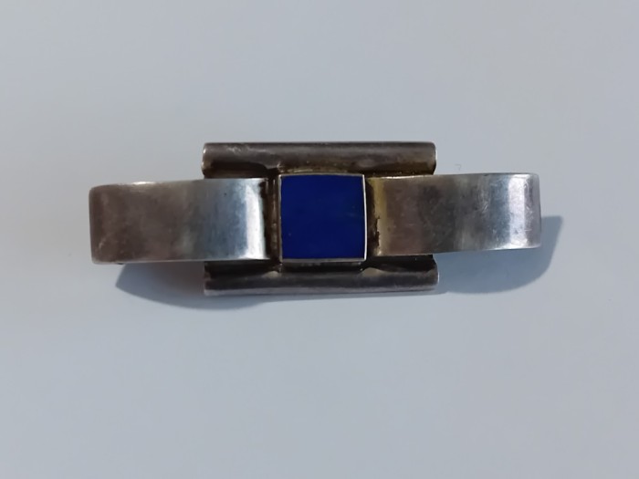 Brosa din argint cu lapis lazuli #1888