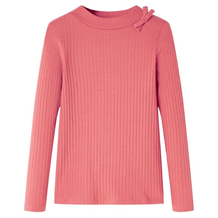 Tricou pentru copii cu m&acirc;neci lungi, roz antichizat, 104