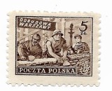 Polonia - Reconstruind Varsovia, 1950 - neobliterat