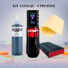 Kit Tatuaj Incepatori Complet: Aparat Kush Prick, Tus Dynamic, Ace Cartus, Manusi, Vaselina, Transferok, Piele Sintetica