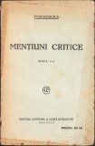 C1497 Mențiuni critice, seria I-a, de Perpessicius, 1928